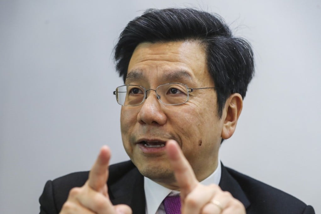 Lee Kai-fu, chairman of Sinovation Ventures, speaks at the Hong Kong Convention and Exhibition Centre in Wan Chai. Photo: SCMP