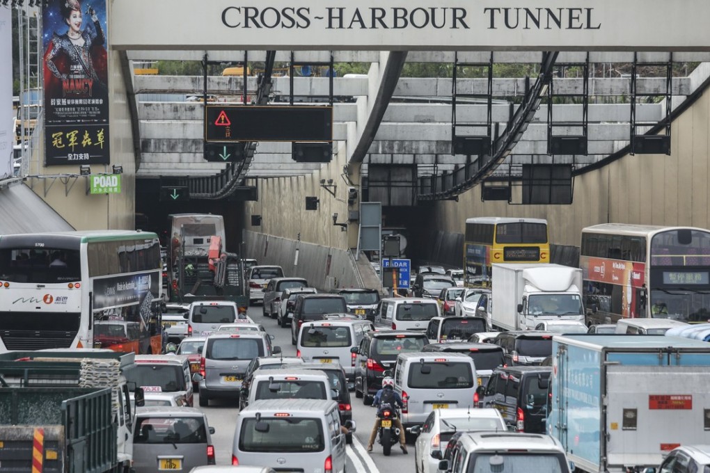 Vehicles pack either side of the Cross Harbour Tunnel. Photo: Xiaomei Chen