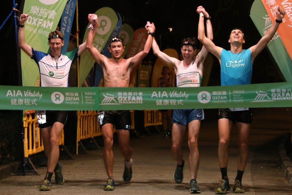 Team Gone Running-Joint Dynamics: (From left) Brian McFlynn, John Ellis, Jeff Campbell and Michael Skobierski win the Oxfam Trailwalker. Photo: Felix Wong