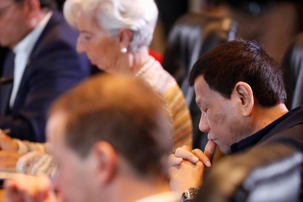 Philippine President Rodrigo Duterte attends a session at the Apec summit in Port Moresby, Papua New Guinea. Photo: Reuters