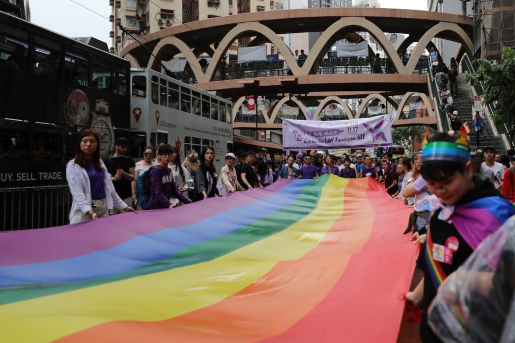 The Hong Kong Pride Parade passing through Causeway Bay last Saturday. Photo: Edward Wong