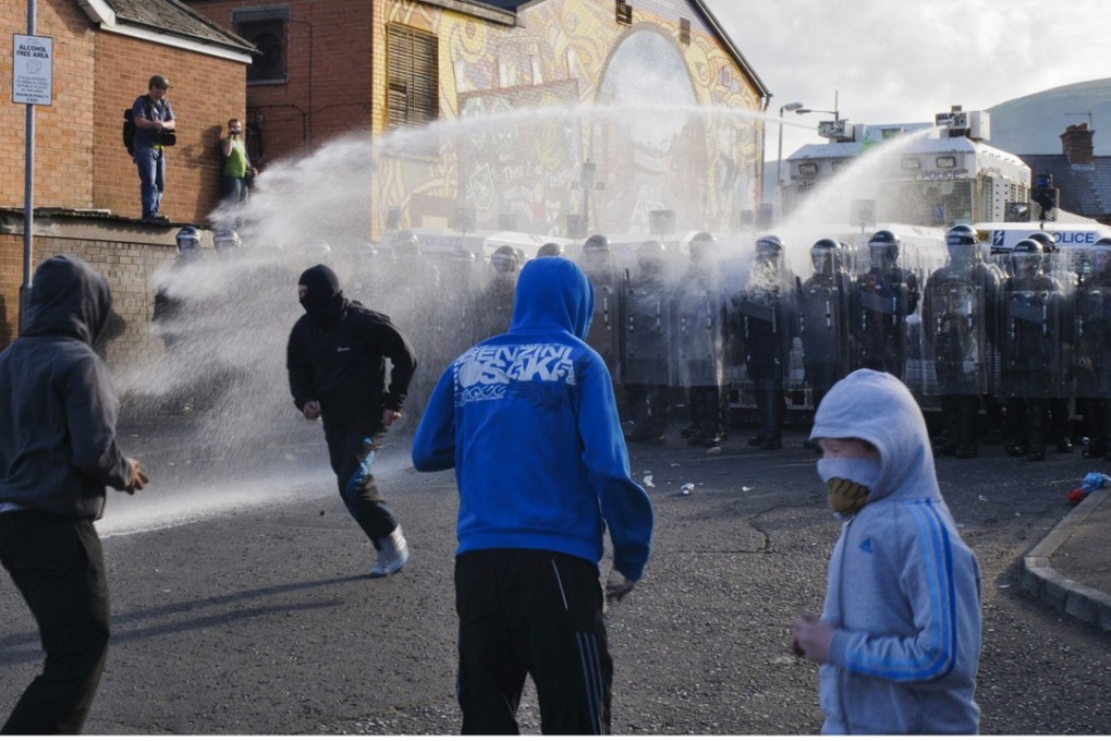 Water cannon were similar to this one being used to disperse rioters in Belfast. Photo: Alamy