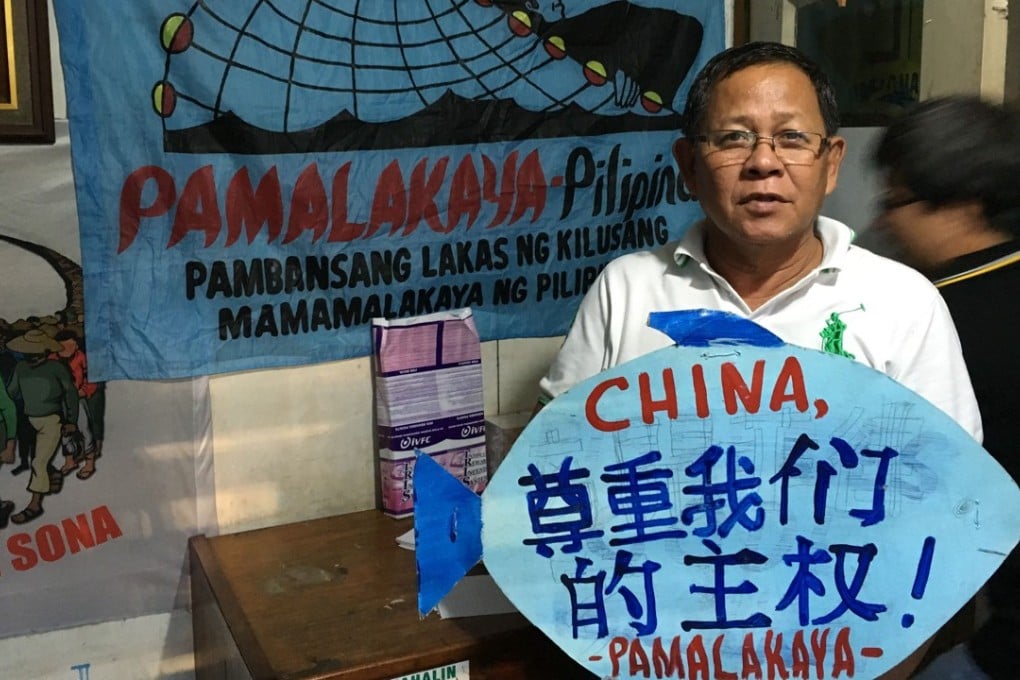 Fernando Hicap, from the fishing lobby group Pamalakaya-Pilipinas, is preparing to protest during Xi’s visit. Photo: Sarah Zheng