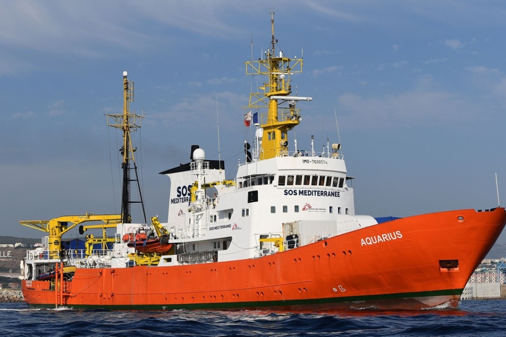 An August 1, 2018 photo of the Aquarius. Photo: AFP