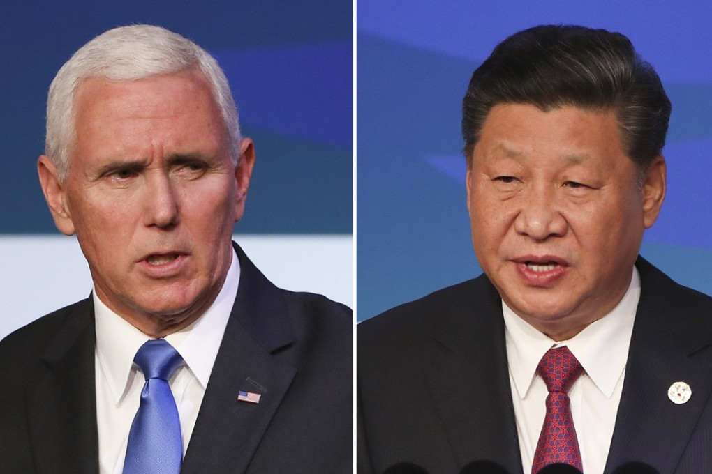US Vice-President Mike Pence and Chinese President Xi Jinping were equally critical in their speeches at the Apec summit on Saturday in Port Moresby, Papua New Guinea. Photo: AP/AFP