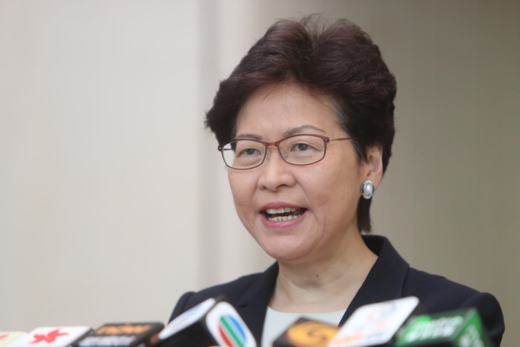 Chief Executive Carrie Lam reacted to a critical US report with a defensive statement, while also warning Washington of consequences. Photo: Winson Wong