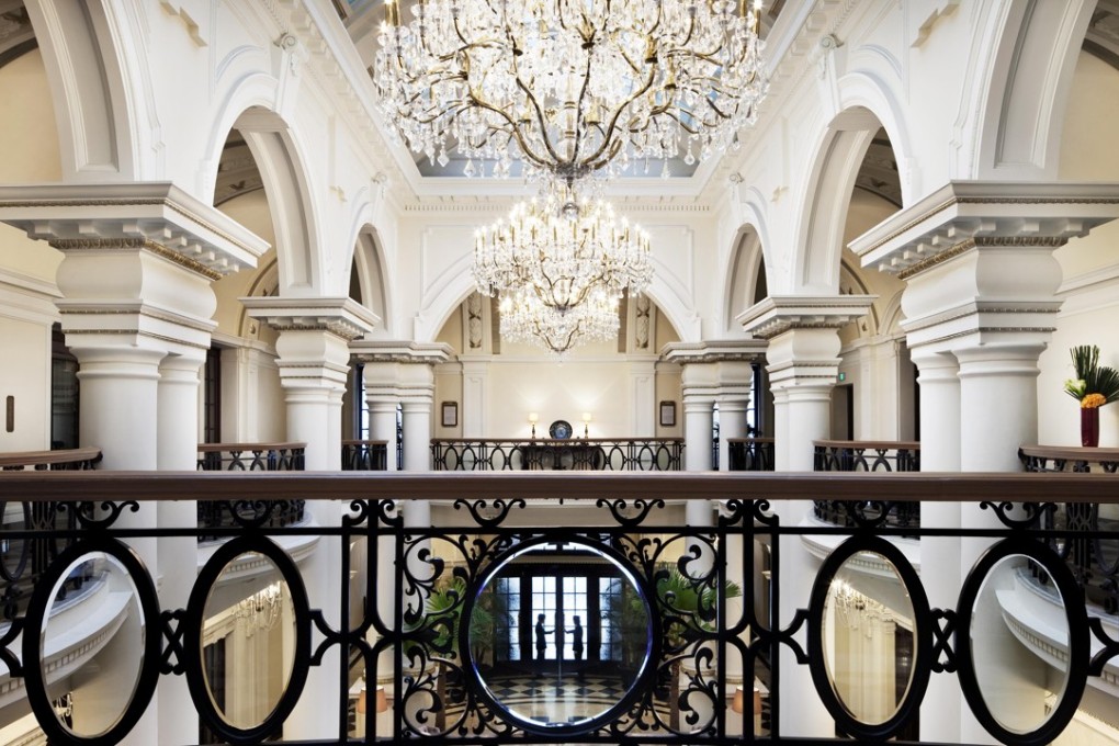 The lobby of the Hilton-operated Waldorf Astoria Shanghai on the Bund, one of the high-end hotels featured in secretly filmed footage showing the horrifying habits of cleaning staff.