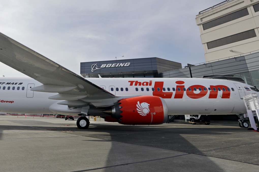Boeing’s first 737 MAX 9 jet at the company's delivery centre before a ceremony transferring ownership to Thai Lion Air in Seattle. Photo: AP