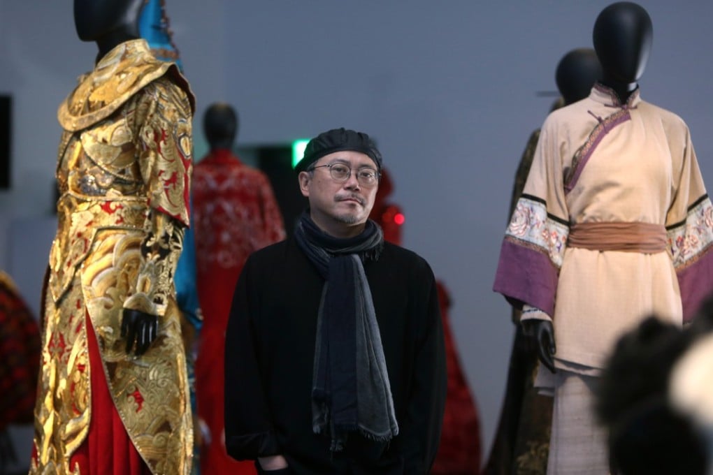Oscar-winning art director and costume designer Timmy Yip at his first solo exhibition, at the Hong Kong Design Institute in Tseung Kwan O. Photo: Winson Wong