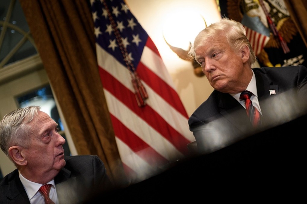 US Defence Secretary James Mattis and US President Donald Trump. Photo: AFP