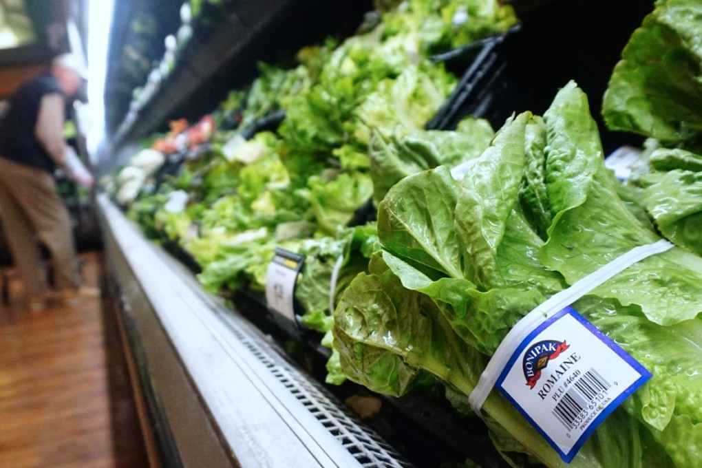 Romaine lettuce at a supermarket in Los Angeles, seen in a file photo. Photo: Agence France-Presse