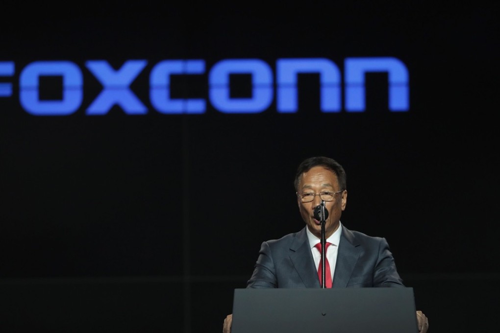 Terry Gou, chairman of Foxconn Technology Group, speaks at a groundbreaking ceremony for the $10 billion Foxconn factory complex on June 28, 2018 in Mt. Pleasant, Wisconsin. Scott Olson/Getty Images/Agence France-Presse