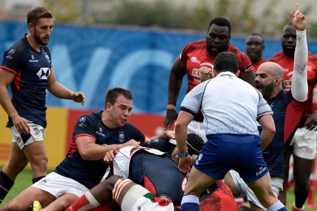 Hong Kong celebrate after scoring against Kenya, something they will have to do at least four times against Canada. Photo: AFP