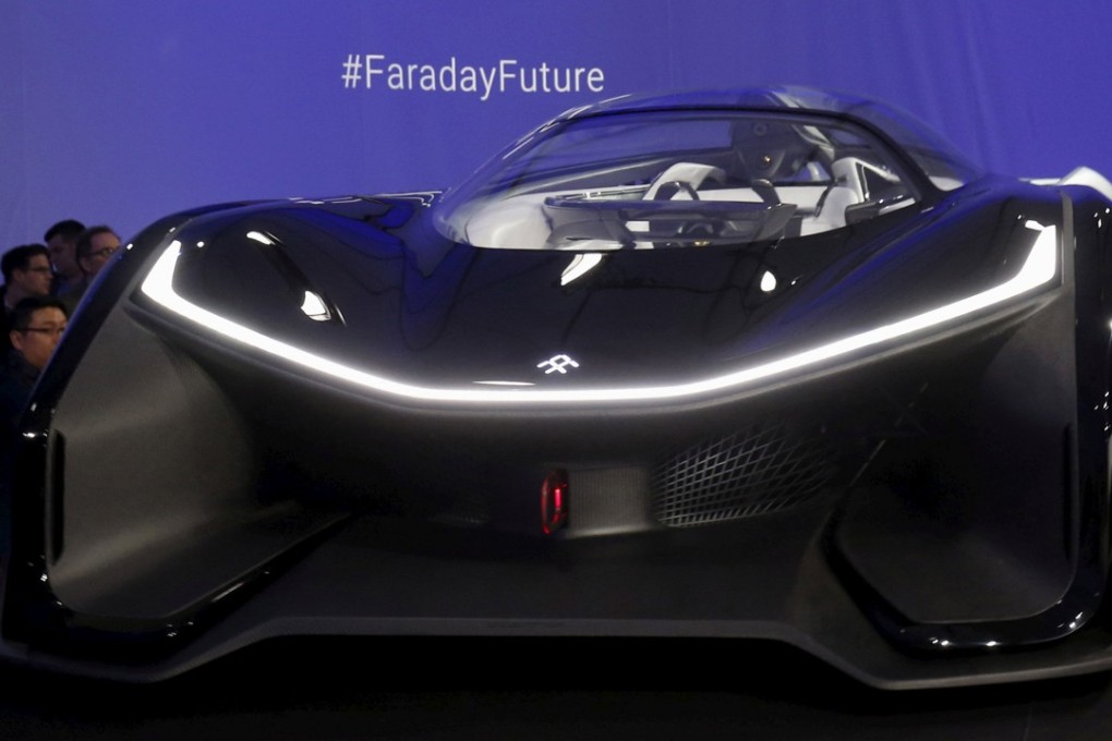 The FFZERO1 electric concept car from Faraday Future is shown after an unveiling at a news conference in Las Vegas, Nevada on January 4, 2016. Photo: Reuters