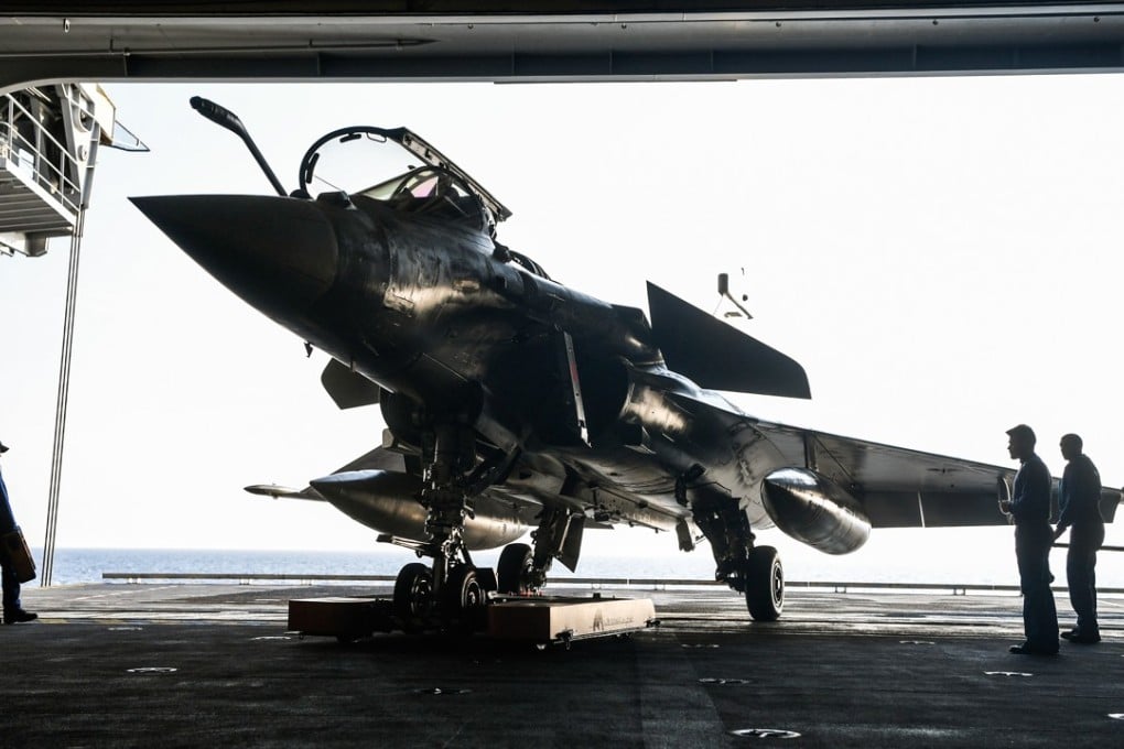 A French Navy Rafale fighter jet aboard the Charles de Gaulle aircraft carrier. Photo: EPA