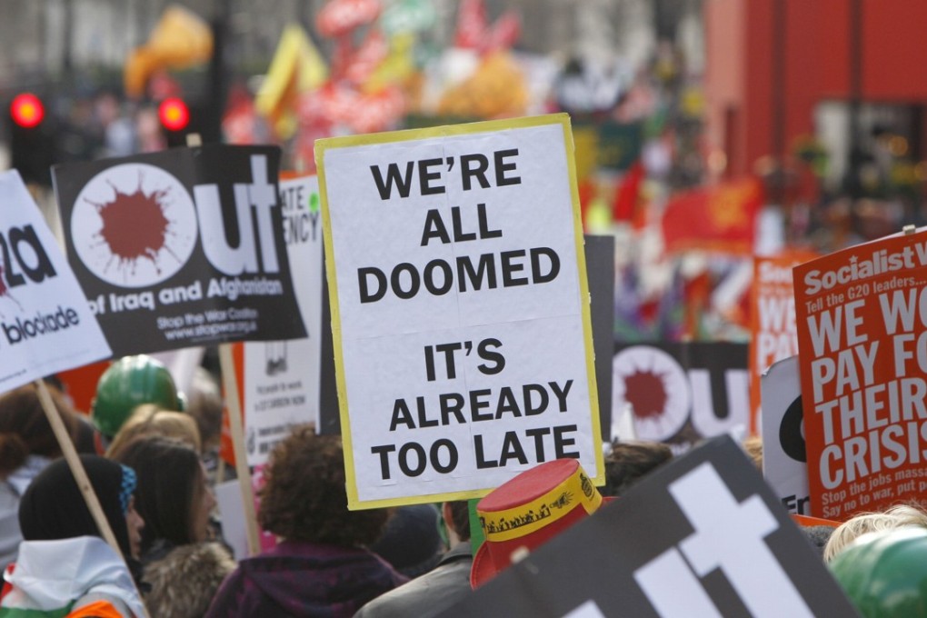 Thousands of demonstrators marched through London in March 2009 to demand action on poverty, jobs and climate change at the start of a week of protests aimed at the G20 summit. Photo: Reuters