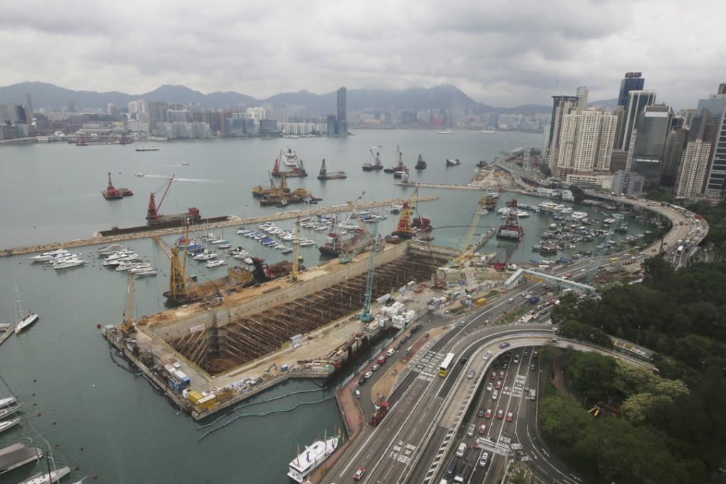 Scheduled for completion in the next few months, the Central-Wan Chai Bypass is being built across Hong Kong Island’s northern shore. Photo: David Wong