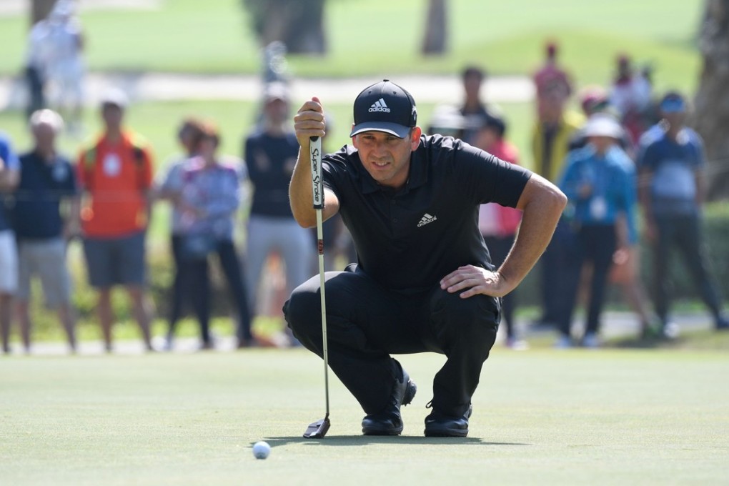Sergio Garcia assesses a putt. Photo: Richard Castka