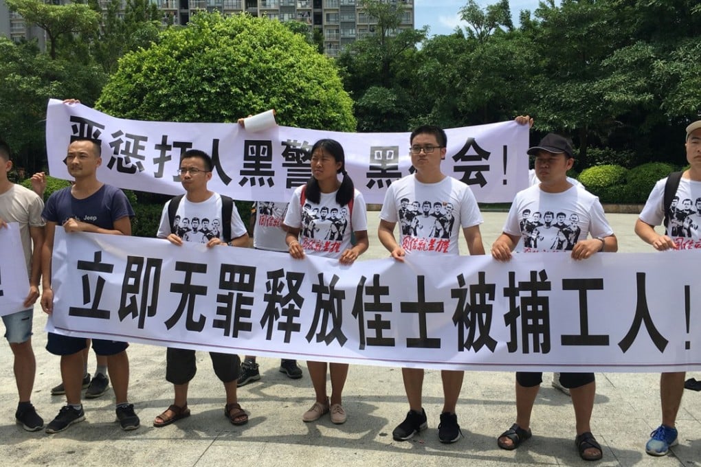 China’s official trade union has been told to better represent its members, but analysts question how successful it will be in preventing actions like this one in Shenzhen in August. Photo: Reuters
