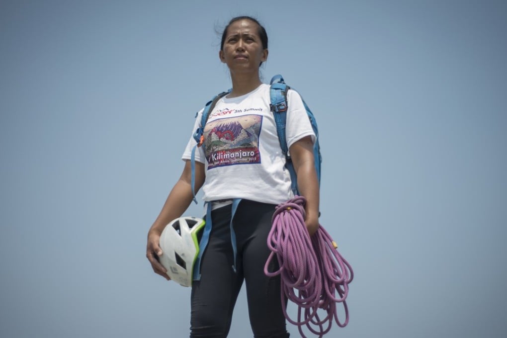 Mountaineer Carina Dayondon, in Manila Bay. Picture: Antony Dickson