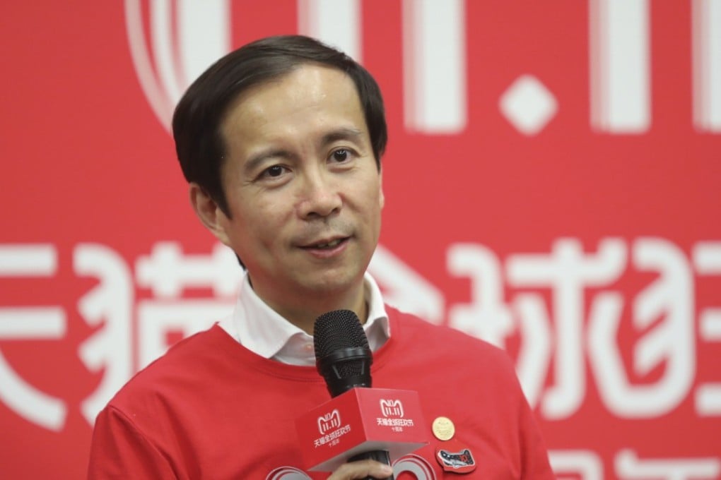 Daniel Zhang Yong, chief executive of Alibaba Group Holding, talks to the media during the company’s Tmall 11.11 Global Shopping Festival in Shanghai on November 11. Photo: SCMP