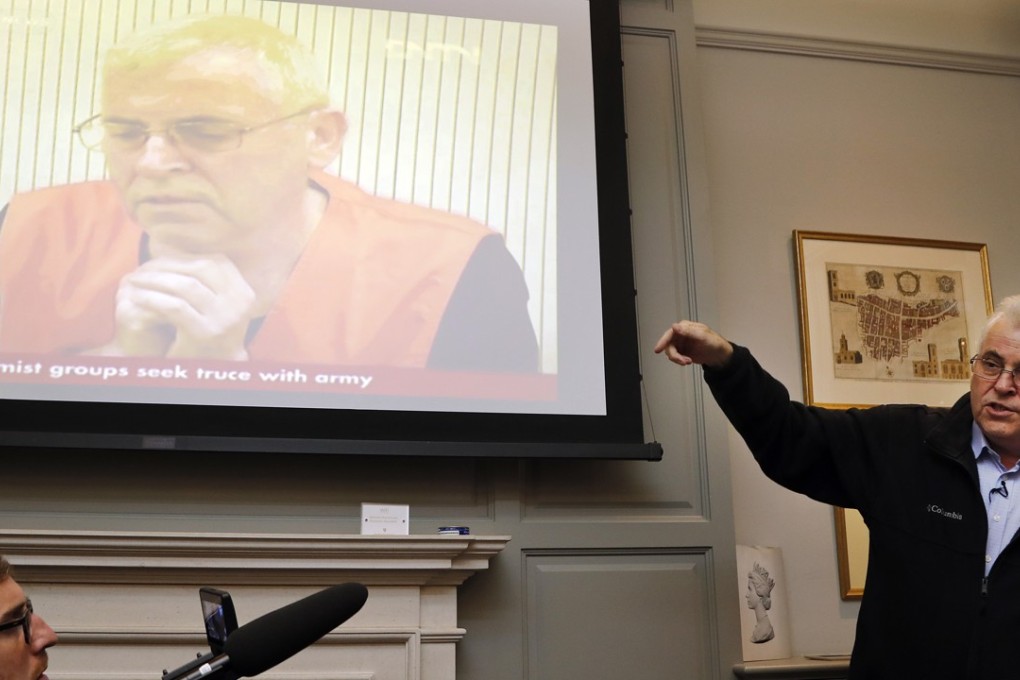British investigator Peter Humphrey during a news conference in London on Friday discussing his arrest and forced confession in China in 2014. Photo: AP