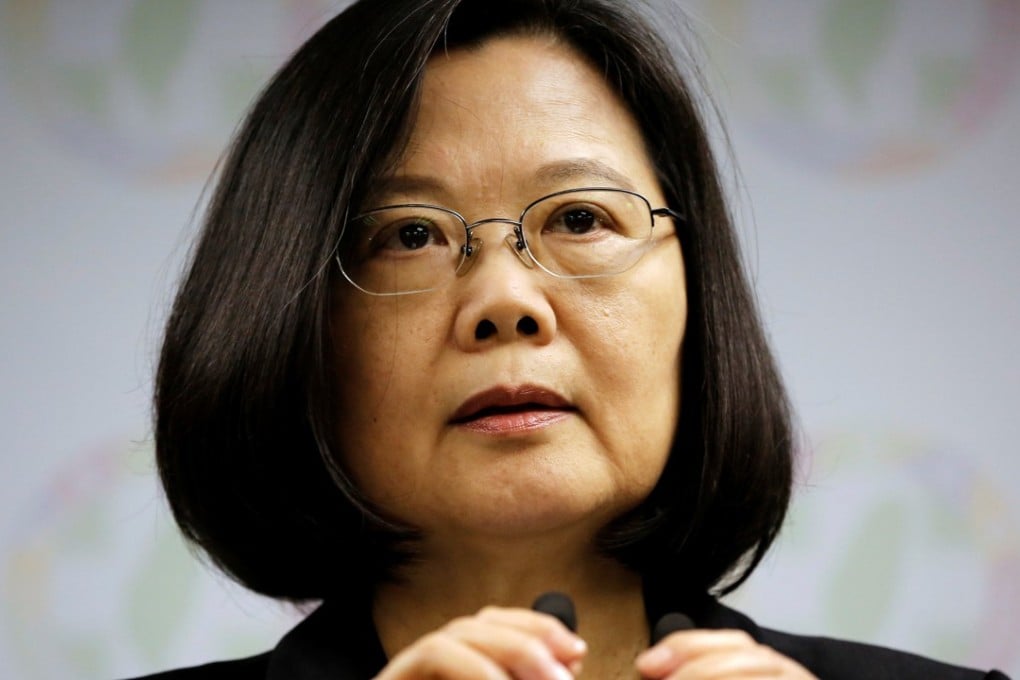 Taiwan President Tsai Ing-wen announces her resignation as chairwoman of the Democratic Progressive Party after stinging local election results at the weekend. Photo: Reuters