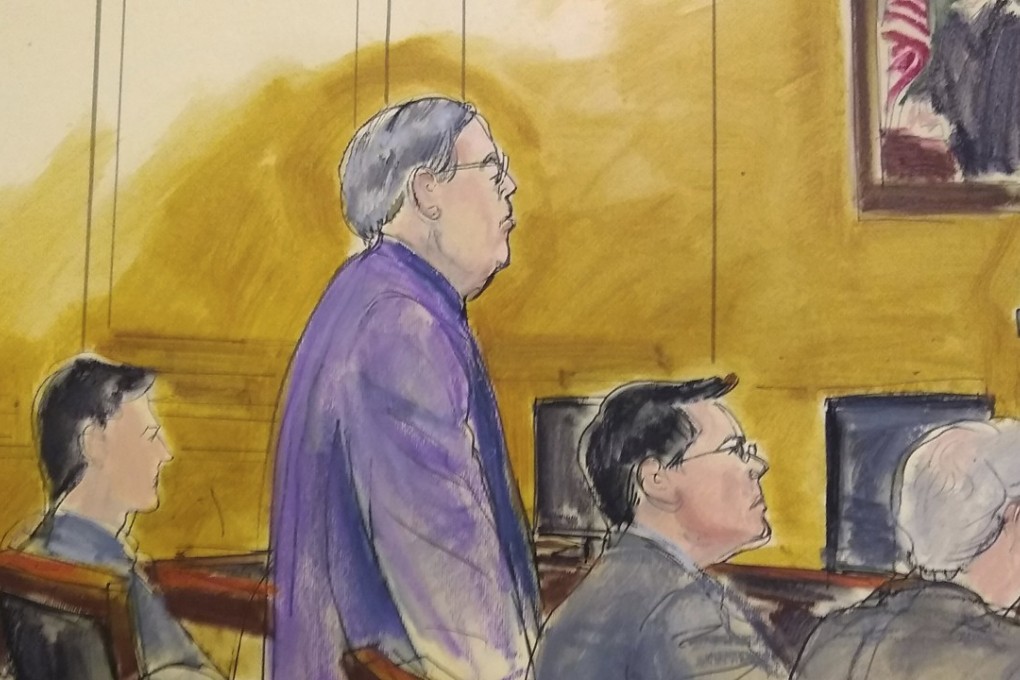 A courtroom sketch shows Patrick Ho at the first day of his trial on Monday. Photo: AP