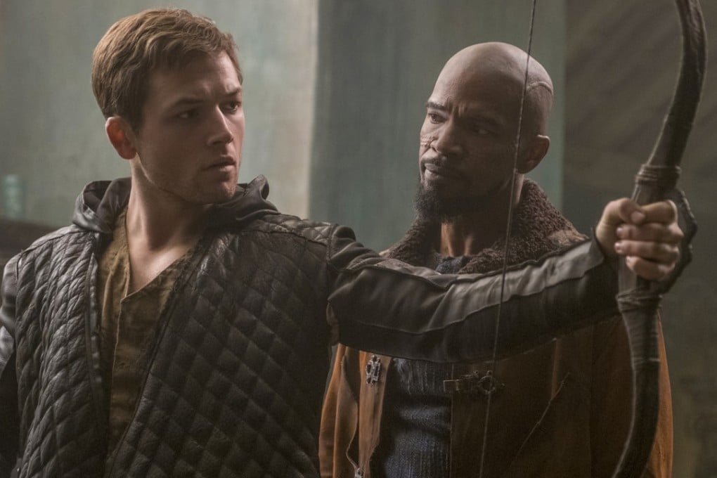 Taron Egerton (left) and Jamie Foxx in Robin Hood (category IIB), directed by Otto Bathurst and also starring Ben Mendelsohn.