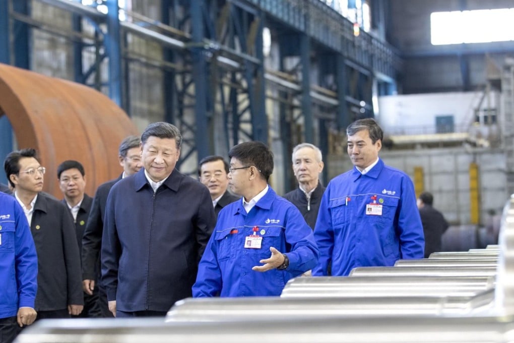 President Xi Jinping visits a workshop of China First Heavy Industries in Qiqihar, Heilongjiang province. Is the Chinese economy overleveraged? A large part of China’s high credit-to-GDP ratio is actually “credit” extended to state-owned enterprises. Such “credit” should be reclassified as Beijing’s fiscal outlays. Photo: Xinhua