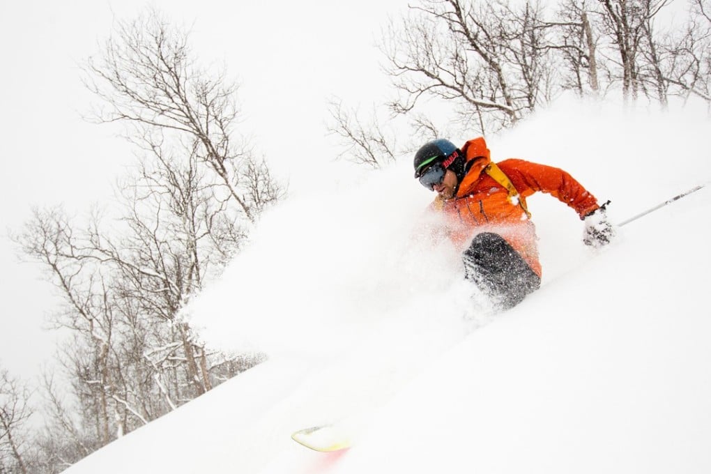 Powder snow on Purka, a modest mountain on Senja Island, Norway. Pictures: Fredrik Schenholm/ Polygiene AB