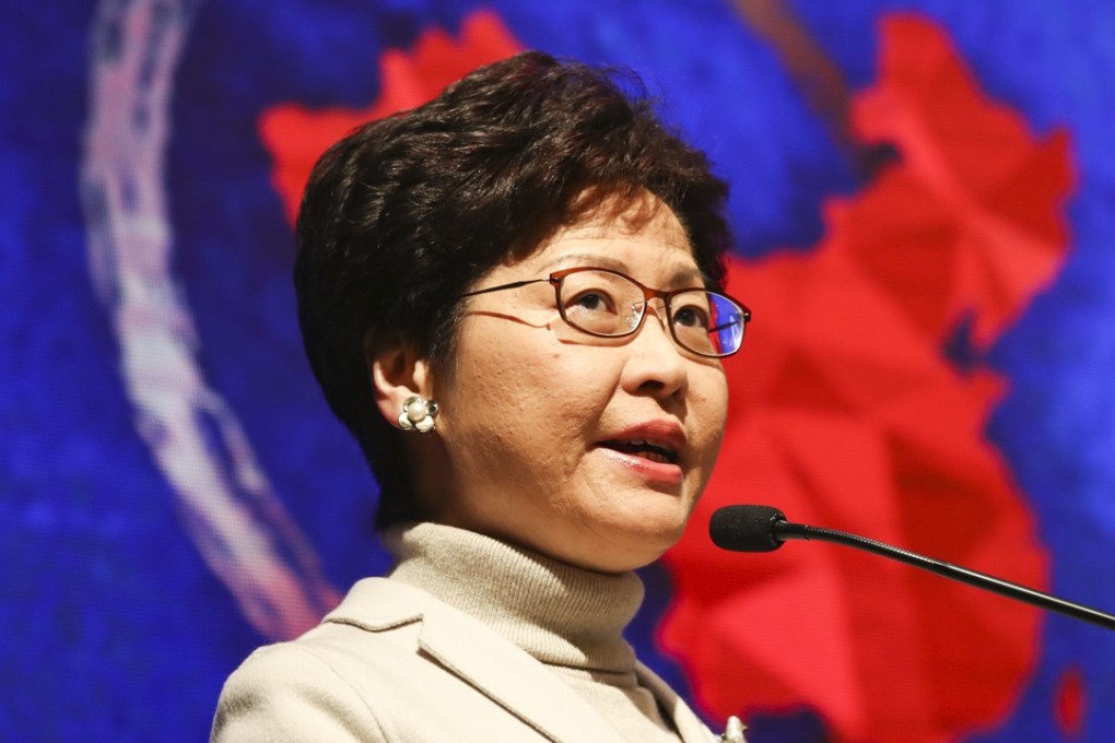 Hong Kong Chief Executive Carrie Lam speaks during the Post’s China Conference in Admiralty in January. Lam’s recent response to a US congressional report questioning whether Hong Kong should continue to enjoy special customs status has raised eyebrows. Photo: Nora Tam