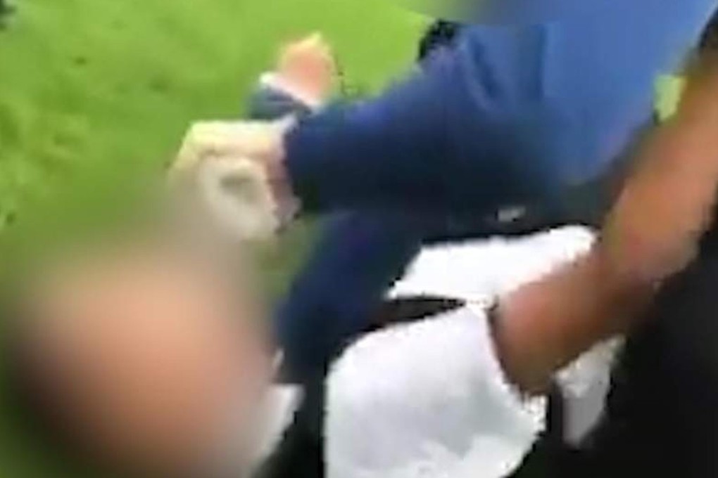 Jamal being held down by a bully at school. Photo: Twitter