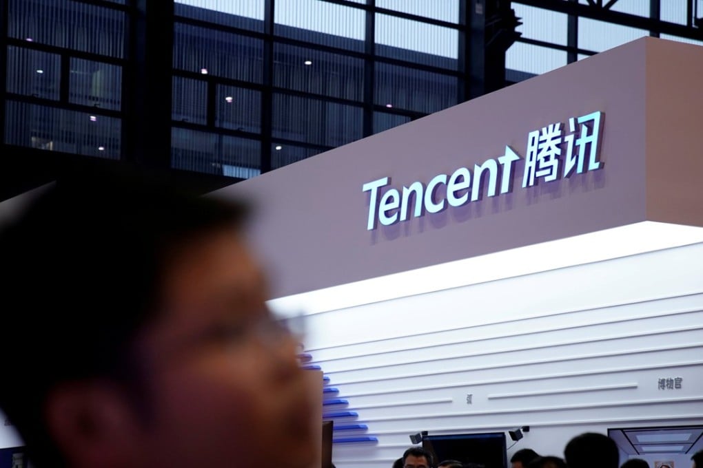 FILE PHOTO: A sign of Tencent is seen during the fourth World Internet Conference in Wuzhen, Zhejiang province, China December 3, 2017. REUTERS/Aly Song/File Photo