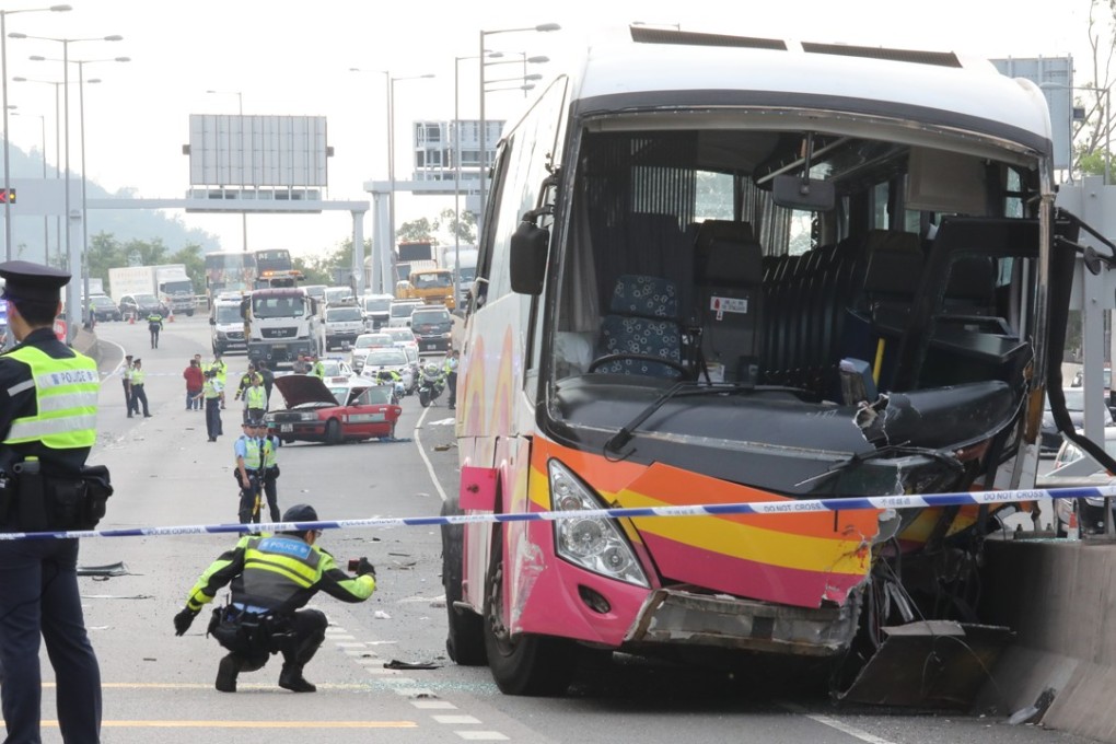 At least five died in the coach crash at North West Tsing Yi Interchange. Photo: Felix Wong
