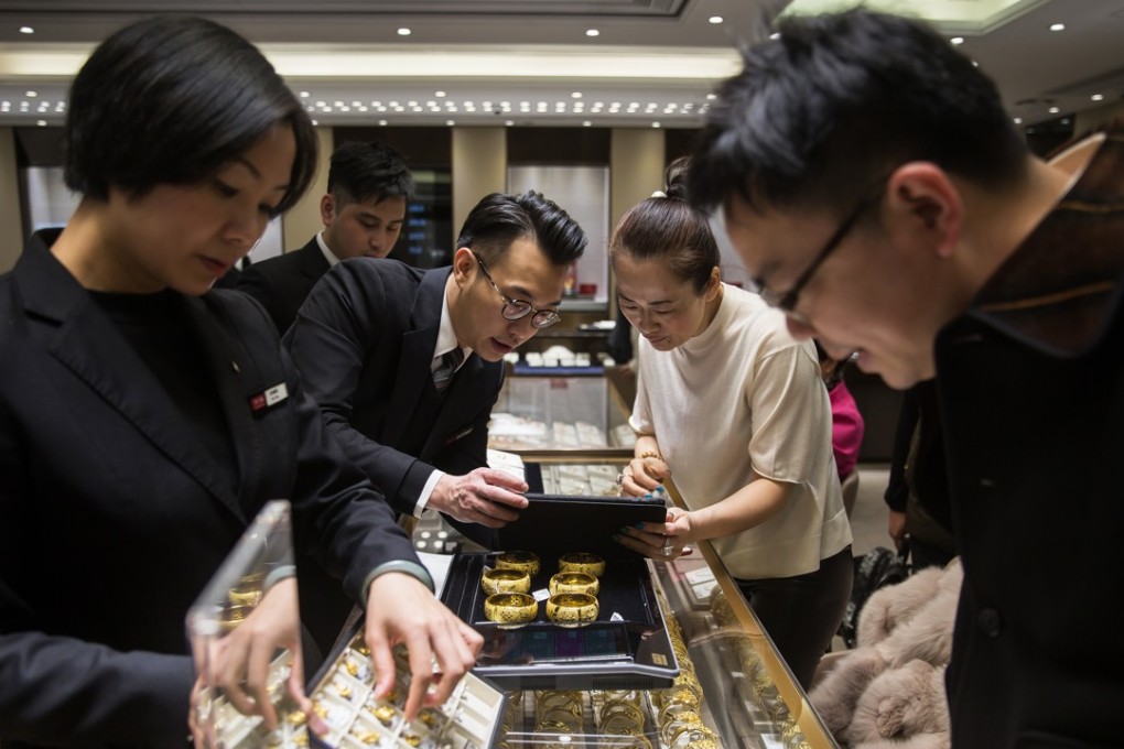 In the fiscal first half, Chow Tai Fook’s same store sales in Hong Kong and Macau grew by 24.4 per cent on year. Photo: Bloomberg