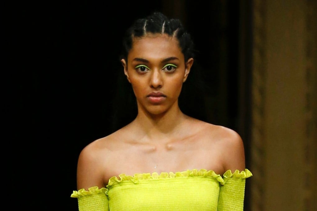 Diya Prabhakar walking the runway at the Christian Siriano’s spring-summer 2019 fashion show during New York Fashion Week.