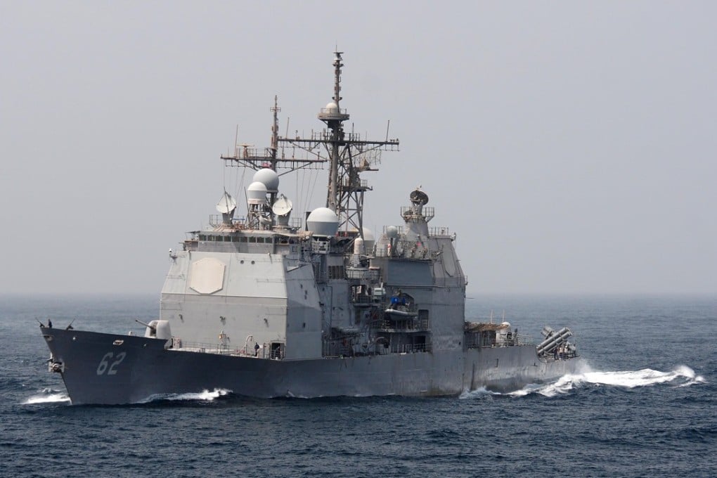 The USS Chancellorsville sailed through the disputed waters on Wednesday. Photo: AFP