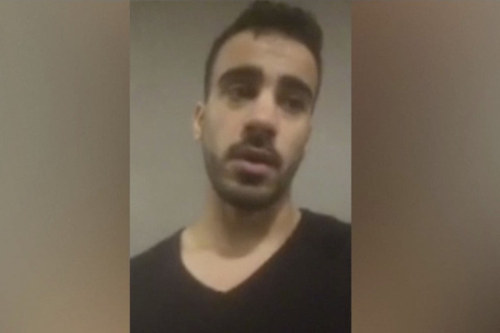 Screencap from video of Hakeem al-Araibi at Bangkok’s airport on November 28, 2018. Photo: AP