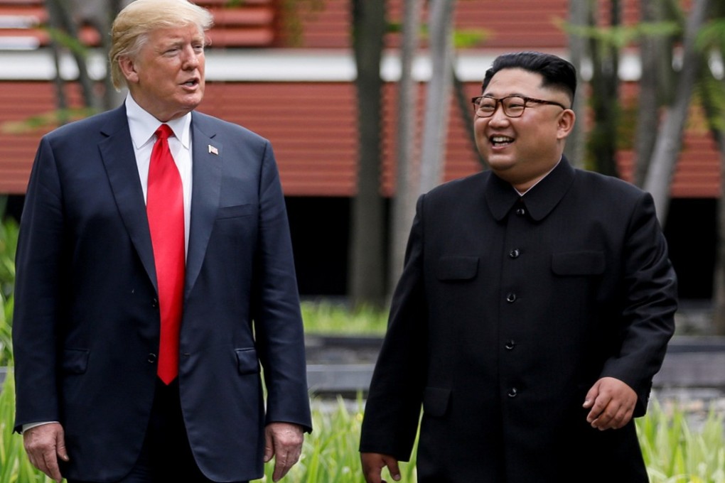 A file photo of US President Donald Trump and North Korea’s leader Kim Jong-un during their summit in Singapore in June. Photo: Reuters