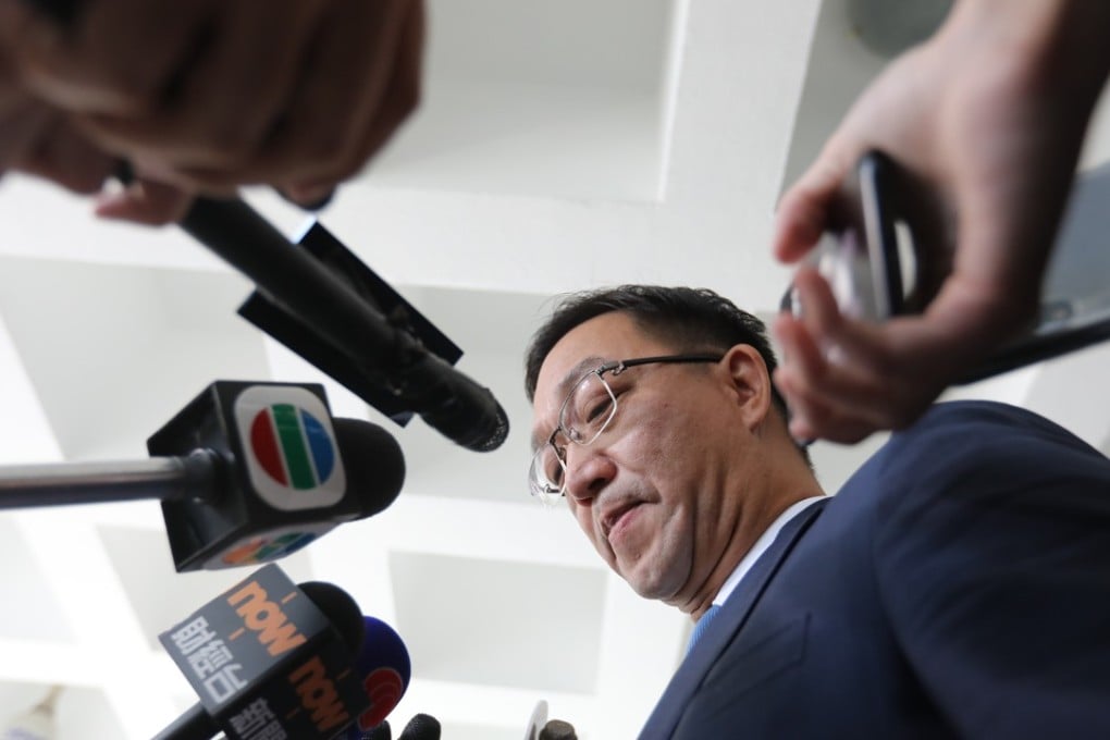 Kenneth Lau, head of powerful rural body Heung Yee Kuk, attended the hearing. Photo: Felix Wong