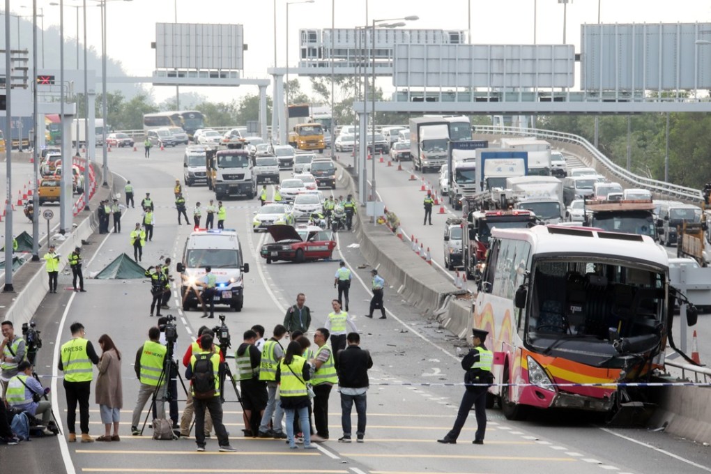 Five people died in the coach crash at the North West Tsing Yi Interchange on November 30. Photo: Felix Wong