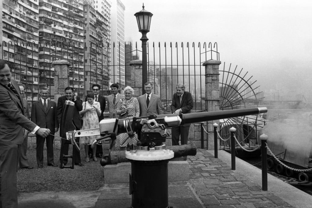 George H.W. Bush in Hong Kong in 1978 firing the Noon Day Gun on the Causeway Bay waterfront. Photo: C.Y. Yu