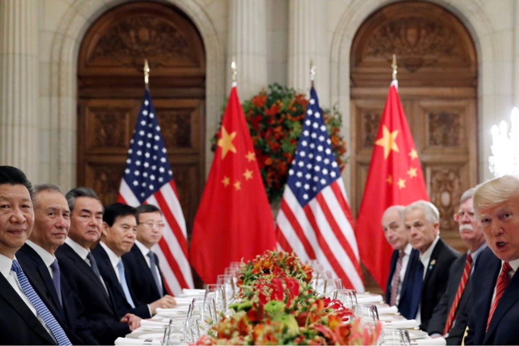 US President Donald Trump, Chinese President Xi Jinping and their respective teams attend a working dinner after the G20 leaders’ summit in Buenos Aires on December 1. Photo: Reuters