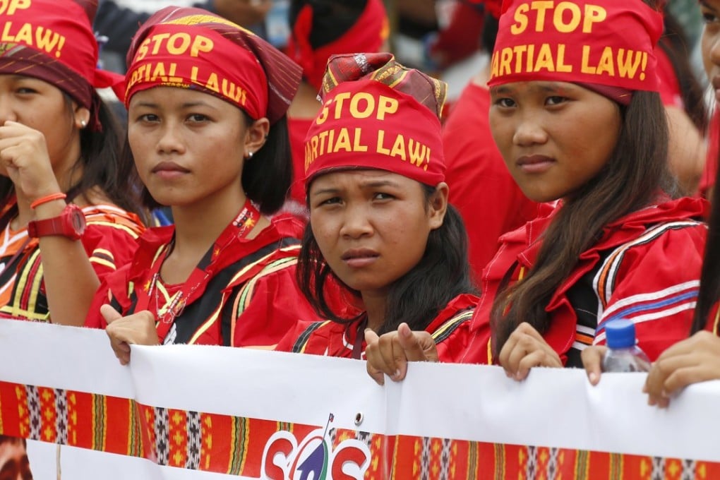 Indigenous Lumad people protest against martial law in the Philippines. Photo: AP