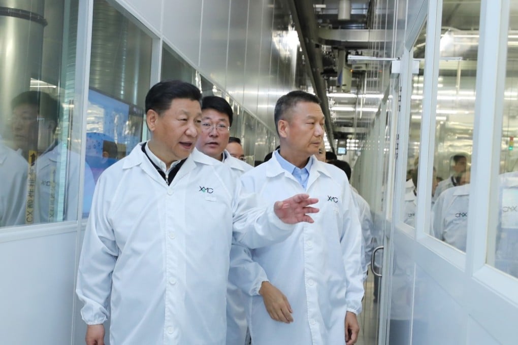 President Xi Jinping visits Wuhan Xinxin Semiconductor Manufacturing Corp, in Wuhan, Hubei province. China could react to the trade war by becoming more self-sufficient. Photo: Xinhua