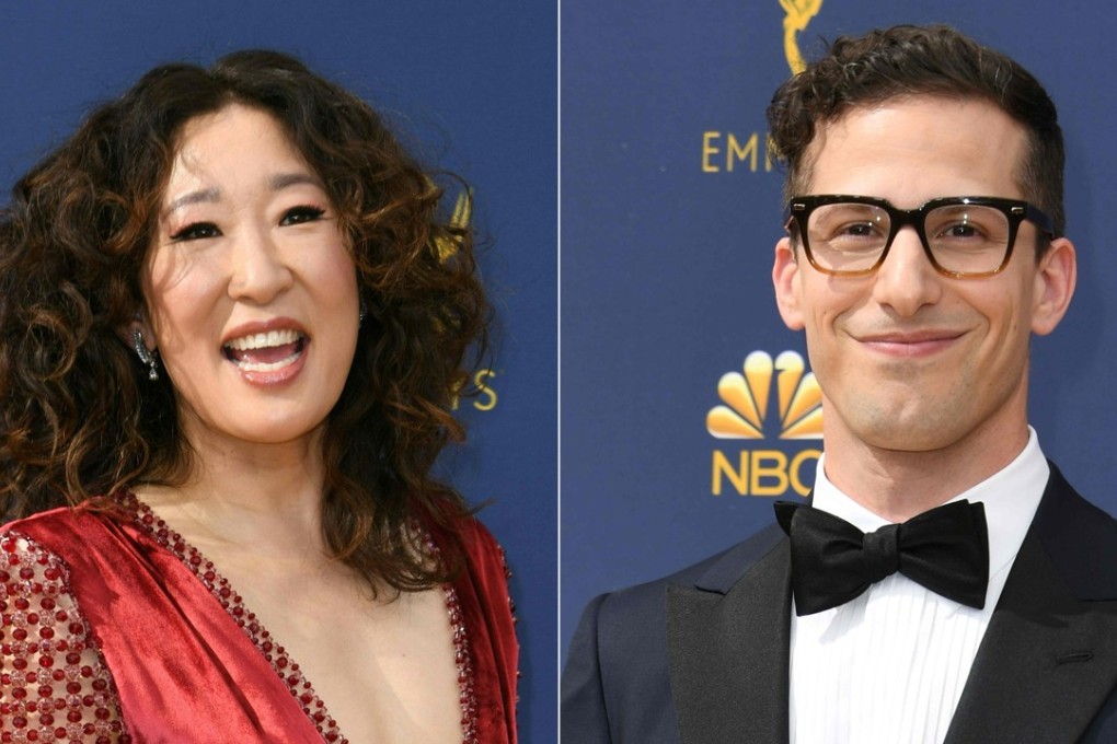 This combination of pictures shows actress Sandra Oh and comedian Andy Samberg at September’s Emmy Awards. The Hollywood Foreign Press Association announced on Wednesday that Oh and Samberg would be the 2019 Golden Globe ceremony hosts. Photo: Agence France-Presse