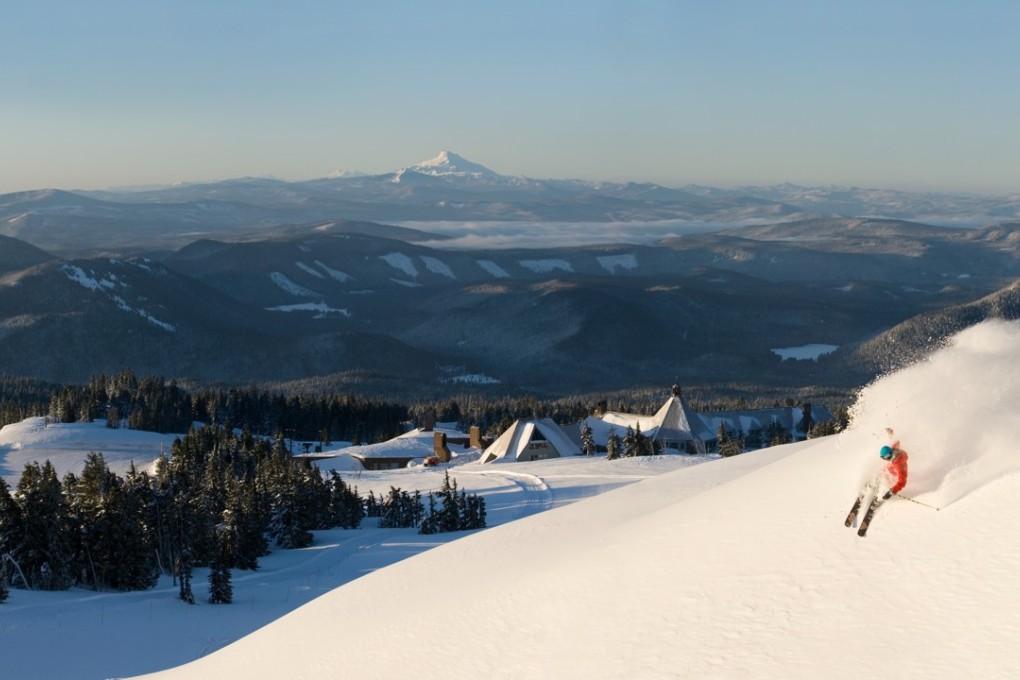 Skiing at Timberline Lodge, Oregon. Timberline Lodge was the setting for Stanley Kubrick’s film The Shining. Photo: courtesy Timberline Lodge