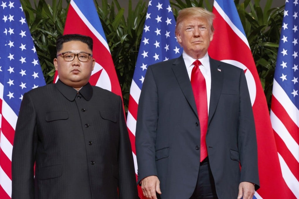 US President Donald Trump and North Korean leader Kim Jong-un during their Singapore summit in June. The US president has suggested that a second summit between the two could take place early in 2019. Photo: AP