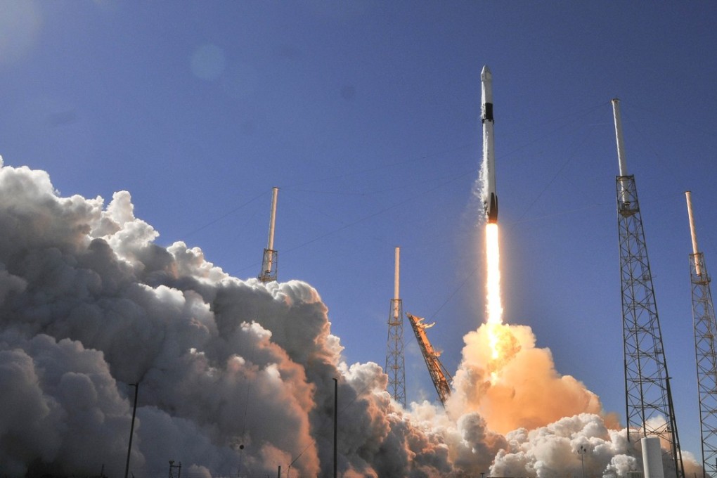 A SpaceX Falcon 9 rocket lifts off from Cape Canaveral carrying a payload bound for the International Space Station. Photo: AP